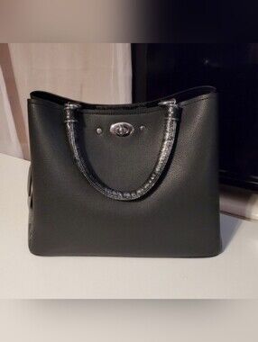 Black Handbag with Top Handle & Shoulder Strap